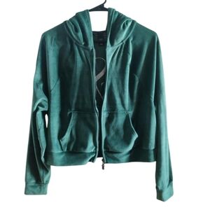Victoria's Secret Velour Cropped Full Zip Hoodie